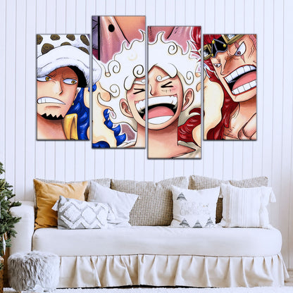 One Piece Wano Trio Canvas Wall Art - OP5009 - Luffy Gear Fifth - Trafalgar Law - Eustass Kid
