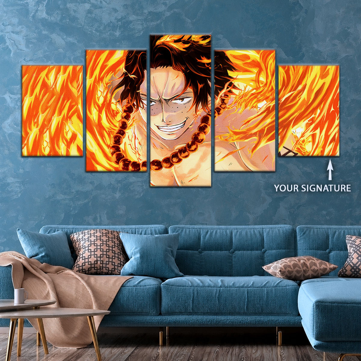 One Piece Canvas Wall Art - OP5015 - Portgas D. Ace Fire Fist