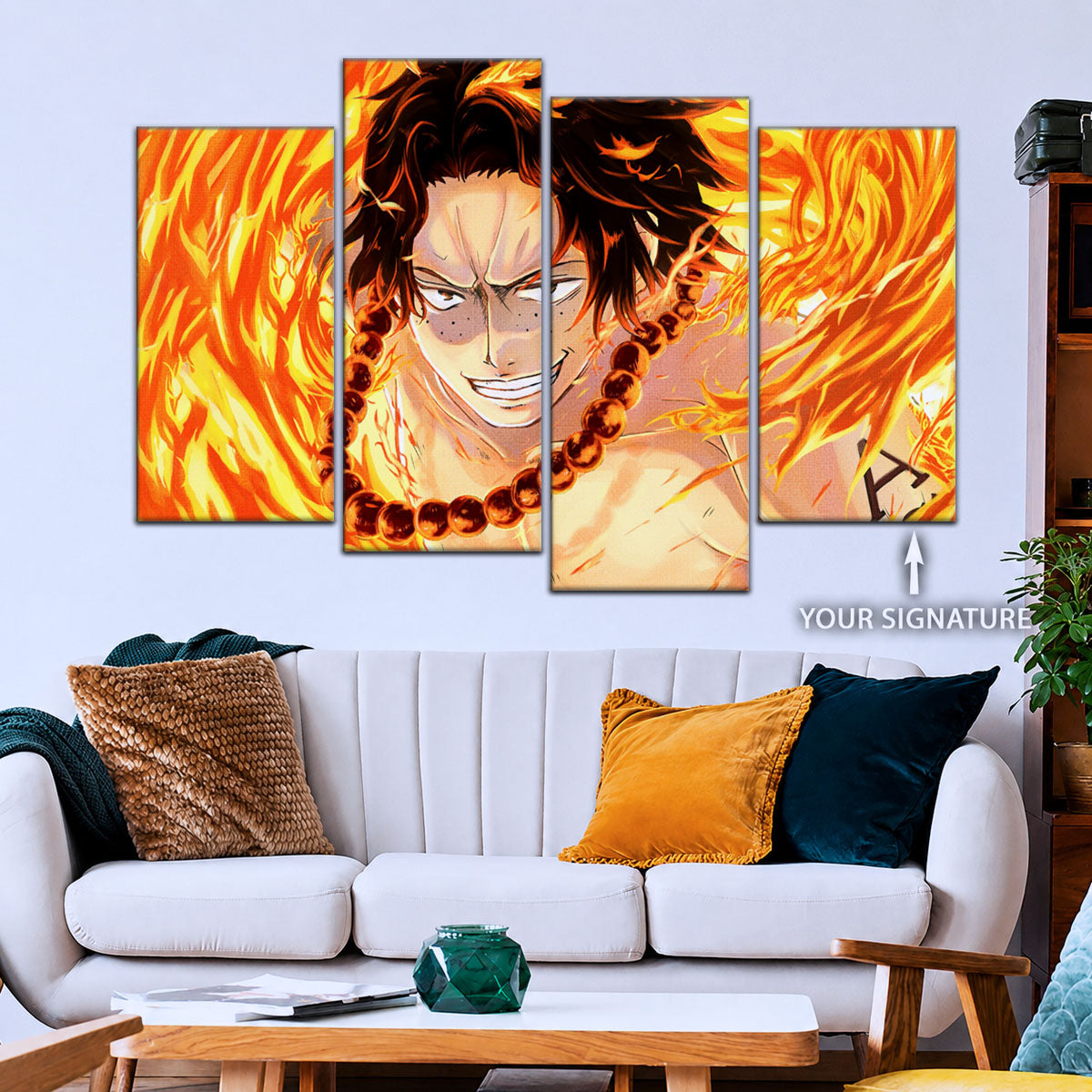 One Piece Canvas Wall Art - OP5015 - Portgas D. Ace Fire Fist