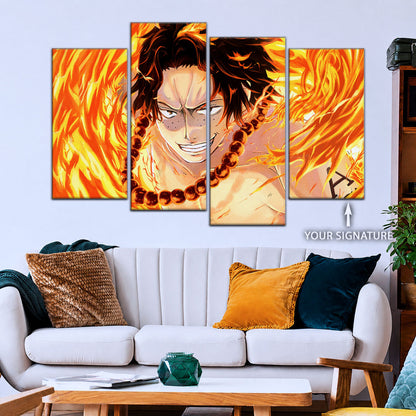 One Piece Canvas Wall Art - OP5015 - Portgas D. Ace Fire Fist