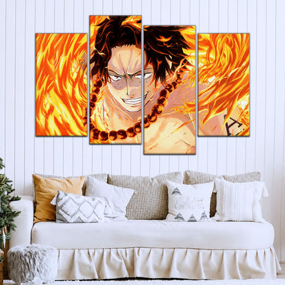 One Piece Canvas Wall Art - OP5015 - Portgas D. Ace Fire Fist
