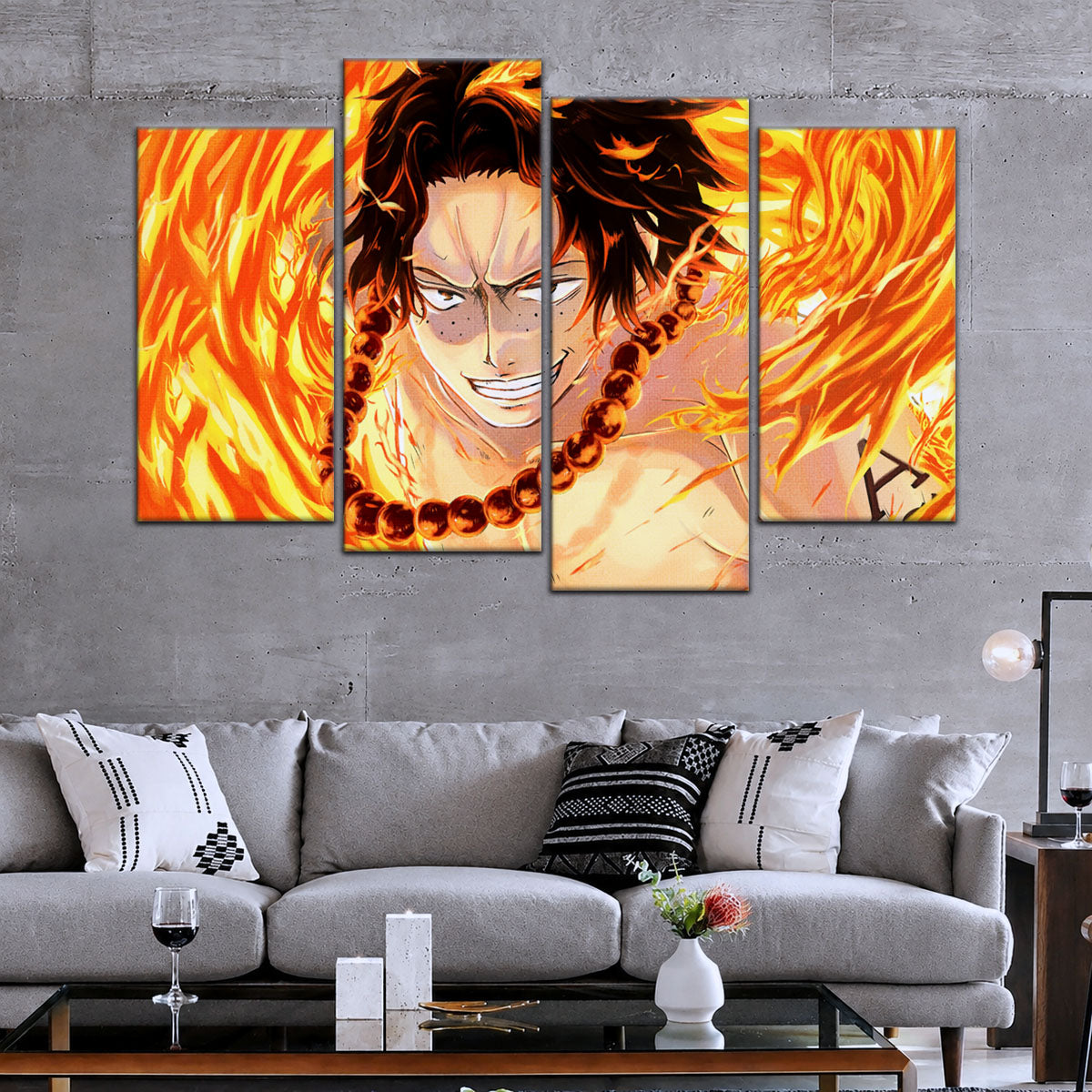 One Piece Canvas Wall Art - OP5015 - Portgas D. Ace Fire Fist