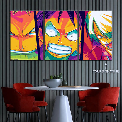 One Piece Canvas Wall Art - OP5016 - Monster Trio - Monkey D. Luffy - Roronoa Zoro - Sanji
