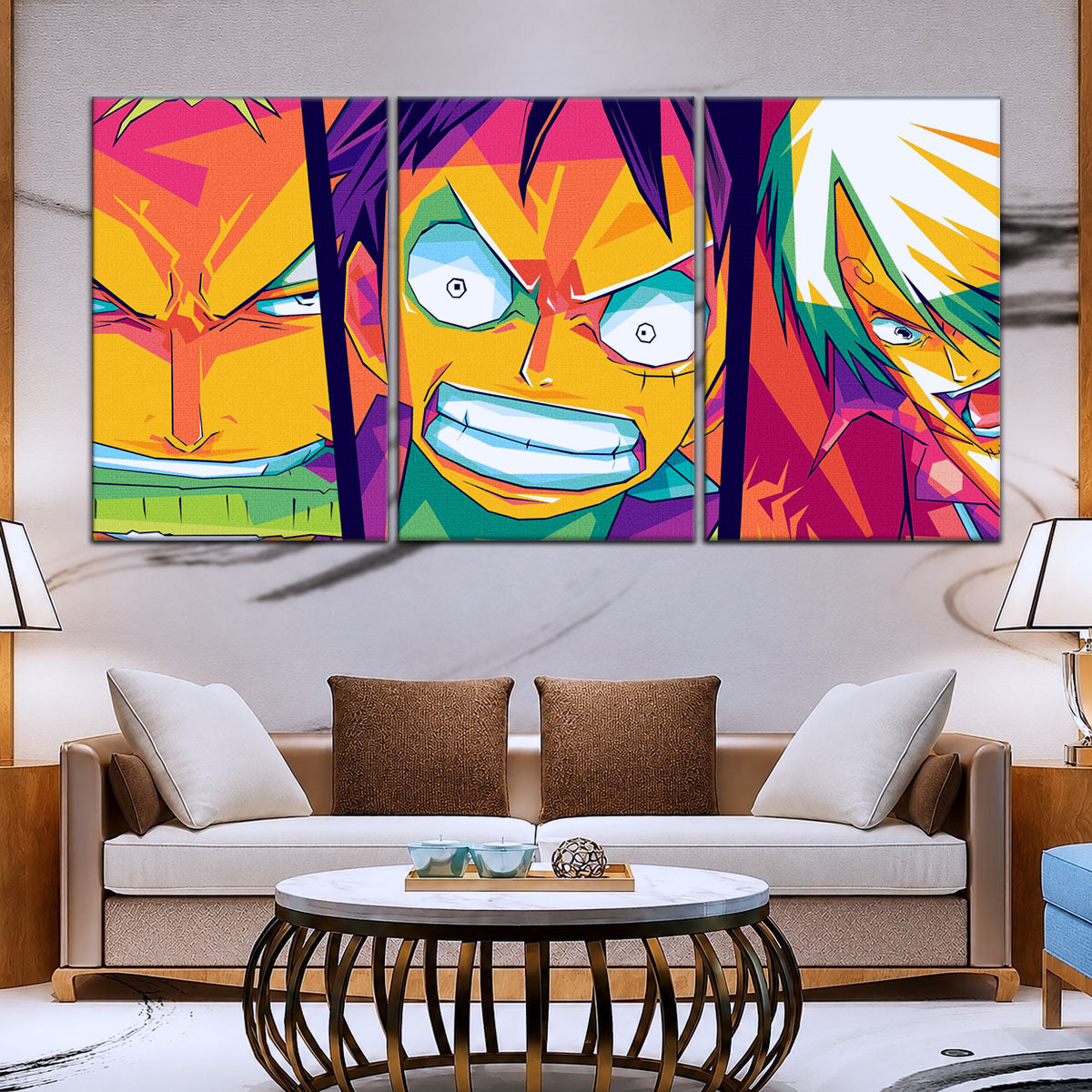 One Piece Canvas Wall Art - OP5016 - Monster Trio - Monkey D. Luffy - Roronoa Zoro - Sanji