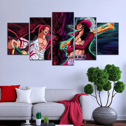 One Piece Canvas Wall Art - OP5021 - Dracule Mihawk vs Shanks