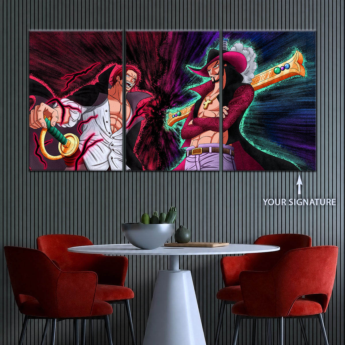 One Piece Canvas Wall Art - OP5021 - Dracule Mihawk vs Shanks