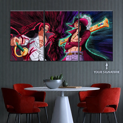 One Piece Canvas Wall Art - OP5021 - Dracule Mihawk vs Shanks