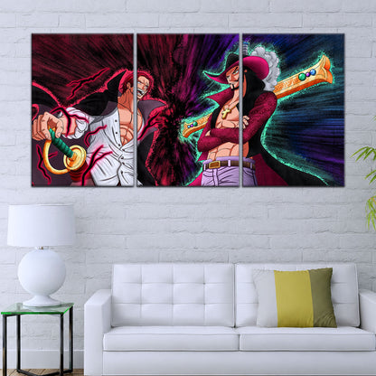 One Piece Canvas Wall Art - OP5021 - Dracule Mihawk vs Shanks