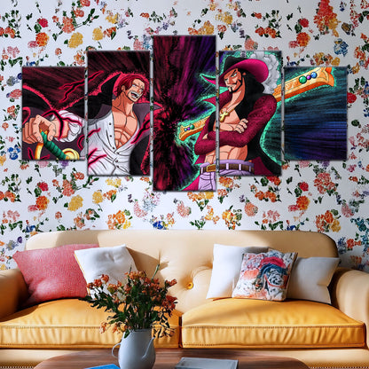 One Piece Canvas Wall Art - OP5021 - Dracule Mihawk vs Shanks