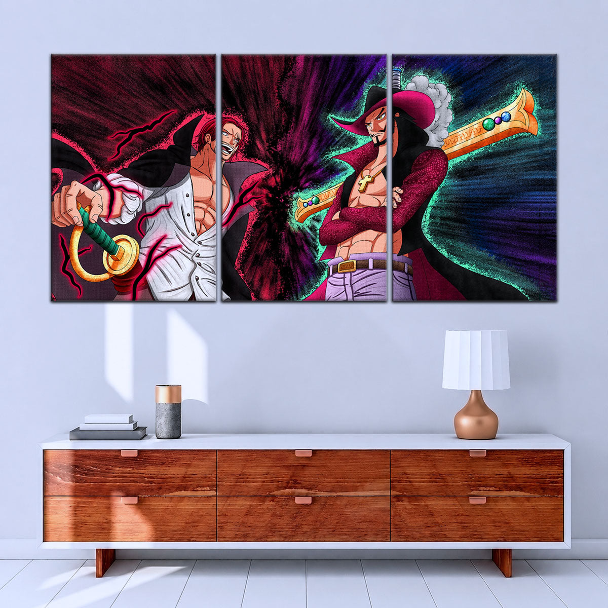 One Piece Canvas Wall Art - OP5021 - Dracule Mihawk vs Shanks