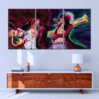 One Piece Canvas Wall Art - OP5021 - Dracule Mihawk vs Shanks