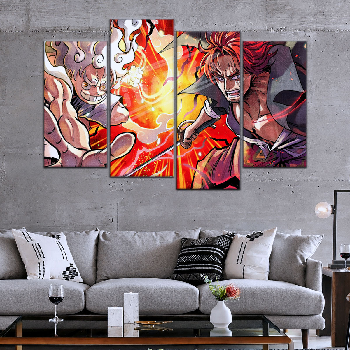 One Piece Canvas Wall Art - OP5026 - Monkey D. Luffy - Shanks