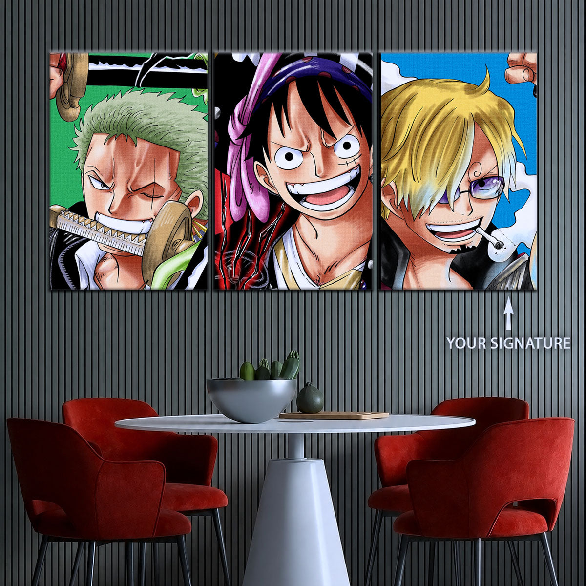 One Piece Canvas Wall Art - OP5029 - Monster Trio - Luffy Gear 5 - Roronoa Zoro - Sanji