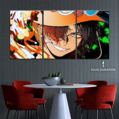 One Piece Canvas Wall Art - OP5034 - Portgas D. Ace Fire Fist