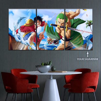One Piece Canvas Wall Art - OP5057 - Monkey D. Luffy - Roronoa Zoro