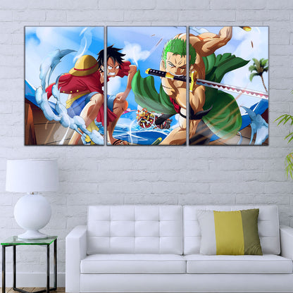 One Piece Canvas Wall Art - OP5057 - Monkey D. Luffy - Roronoa Zoro