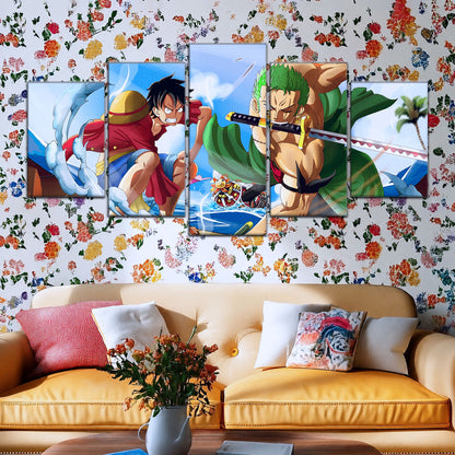 One Piece Canvas Wall Art - OP5057 - Monkey D. Luffy - Roronoa Zoro
