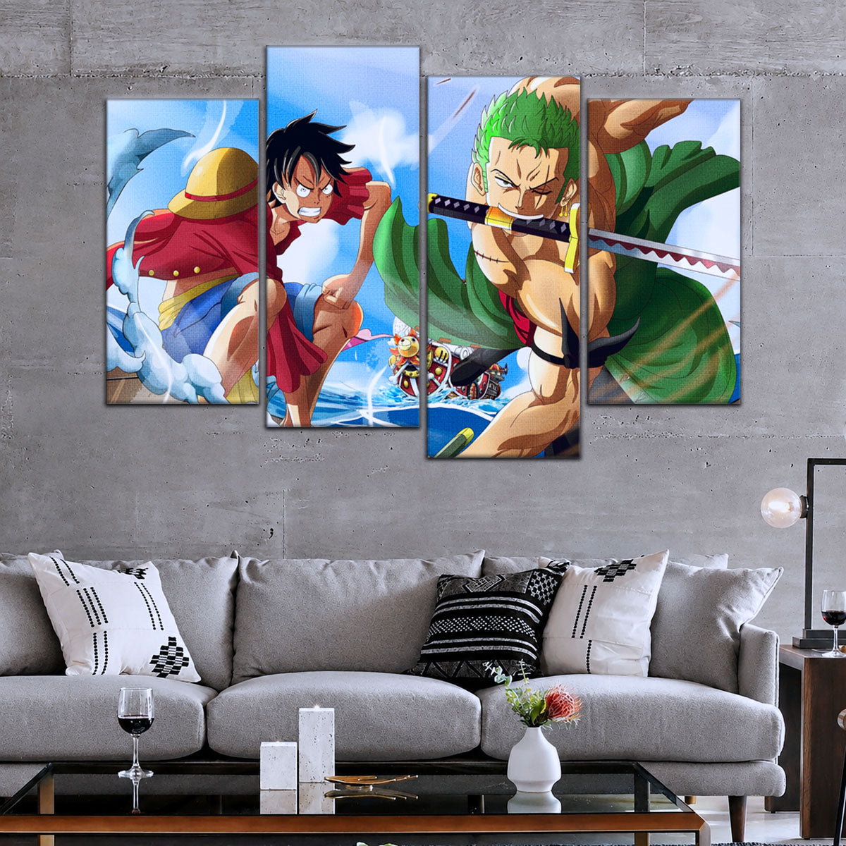 One Piece Canvas Wall Art - OP5057 - Monkey D. Luffy - Roronoa Zoro