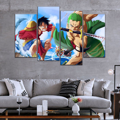 One Piece Canvas Wall Art - OP5057 - Monkey D. Luffy - Roronoa Zoro