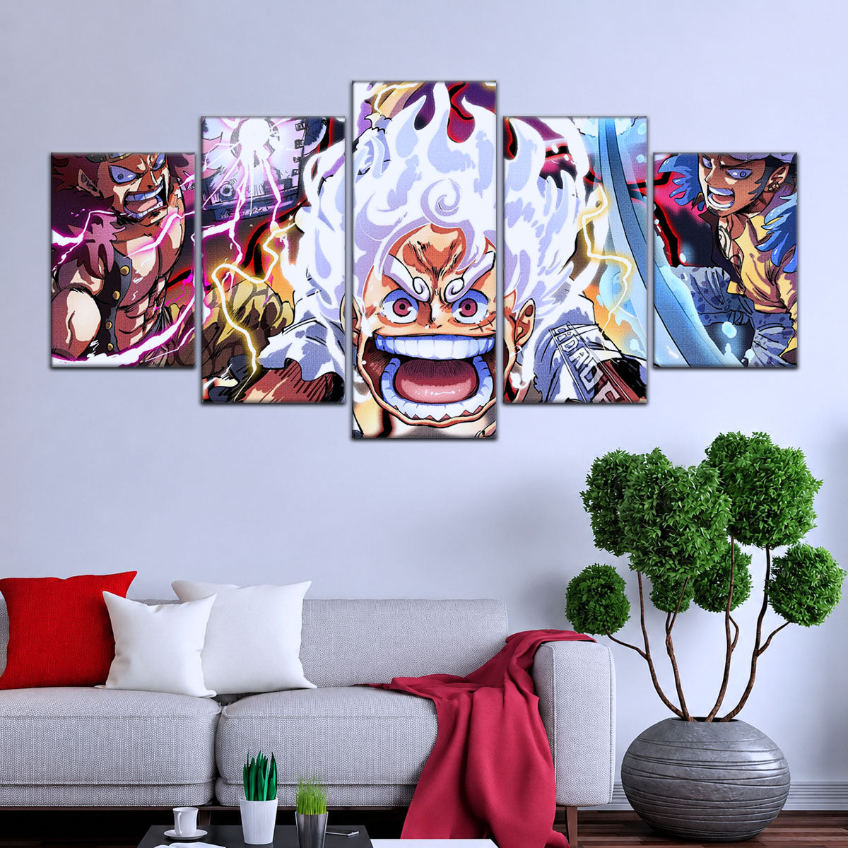 One Piece Canvas Wall Art - OP5058 - Luffy Gear 5 - Trafalgar Law - Eustass Kid