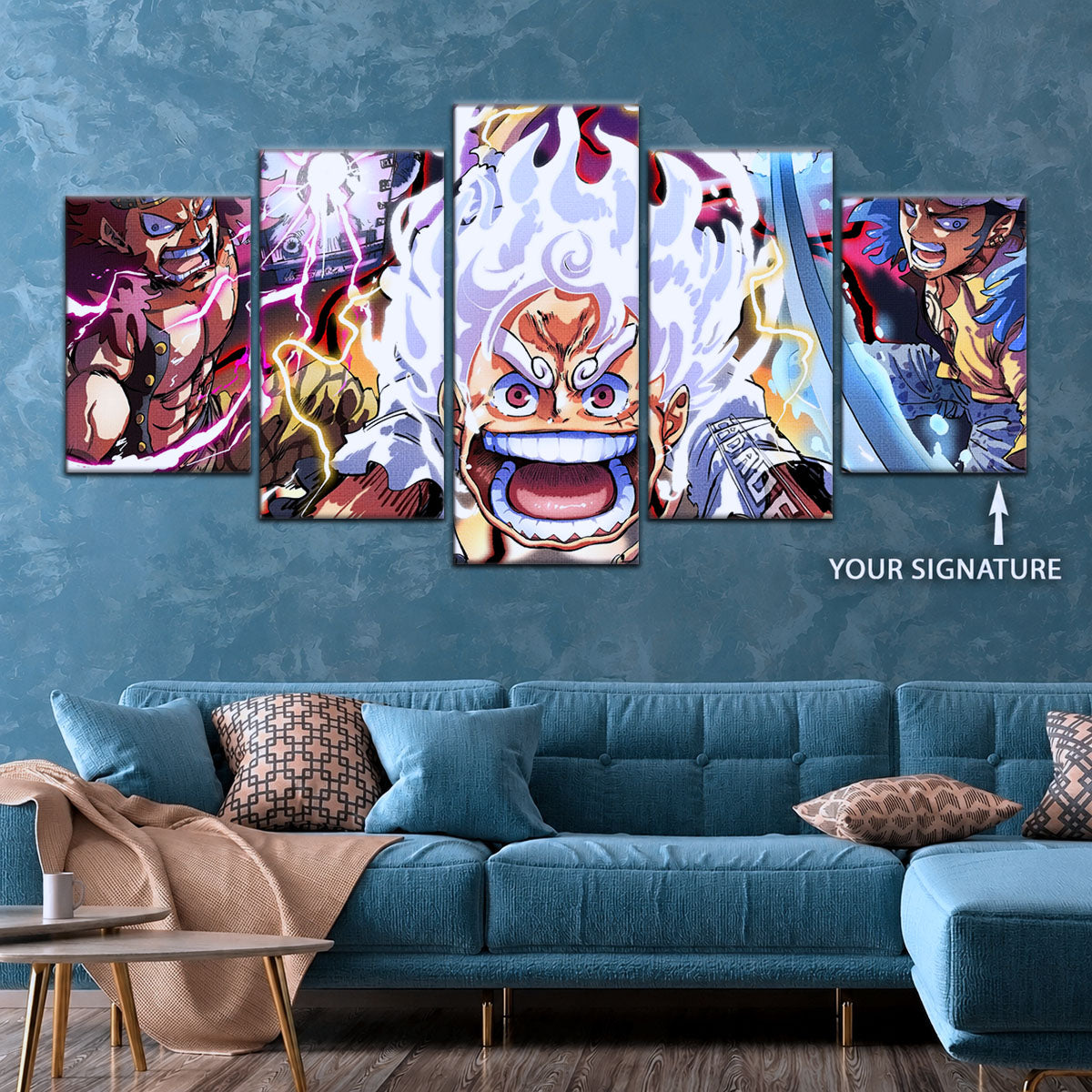 One Piece Canvas Wall Art - OP5058 - Luffy Gear 5 - Trafalgar Law - Eustass Kid