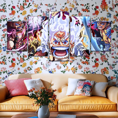 One Piece Canvas Wall Art - OP5058 - Luffy Gear 5 - Trafalgar Law - Eustass Kid
