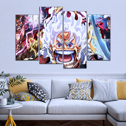 One Piece Canvas Wall Art - OP5058 - Luffy Gear 5 - Trafalgar Law - Eustass Kid