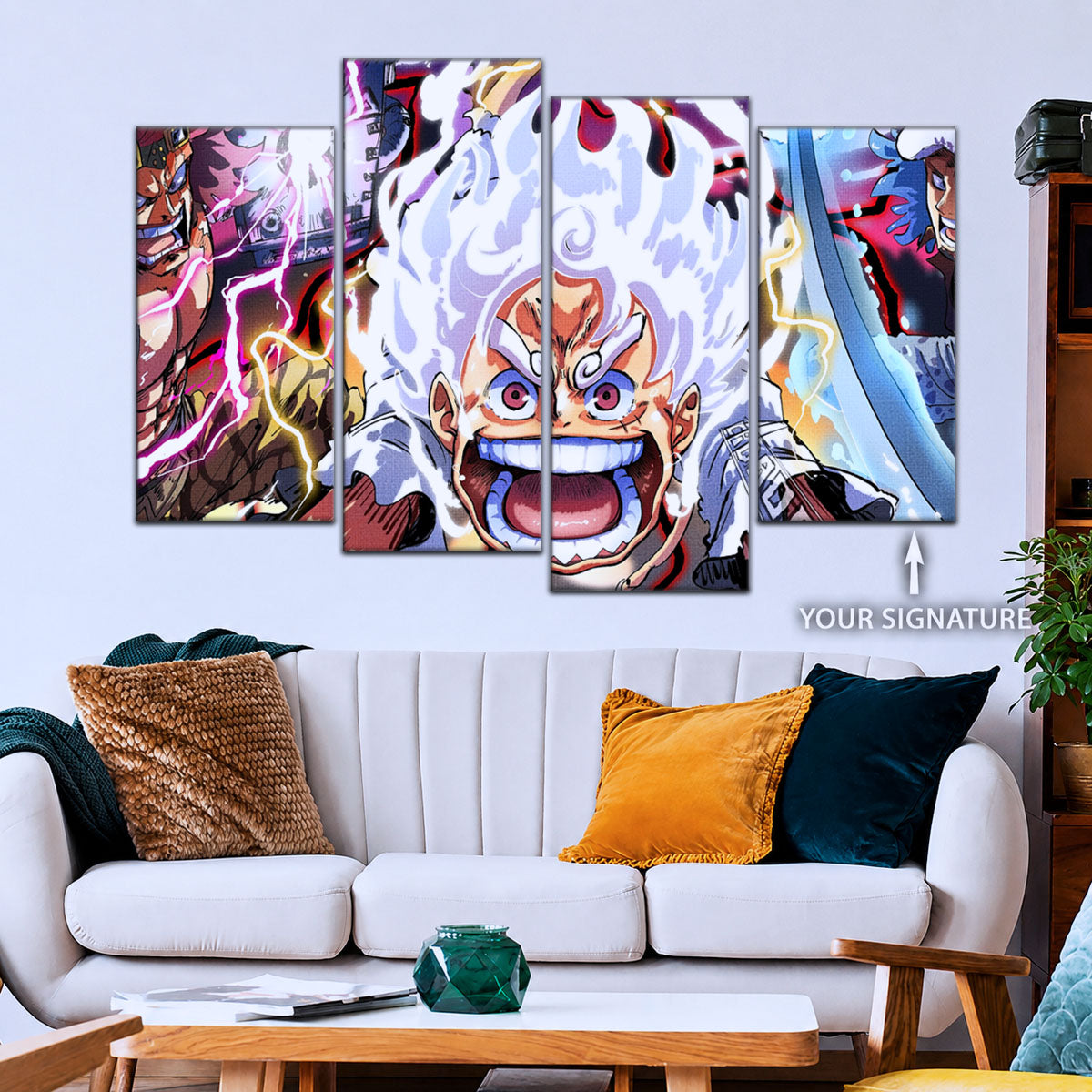 One Piece Canvas Wall Art - OP5058 - Luffy Gear 5 - Trafalgar Law - Eustass Kid