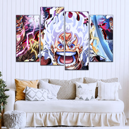 One Piece Canvas Wall Art - OP5058 - Luffy Gear 5 - Trafalgar Law - Eustass Kid