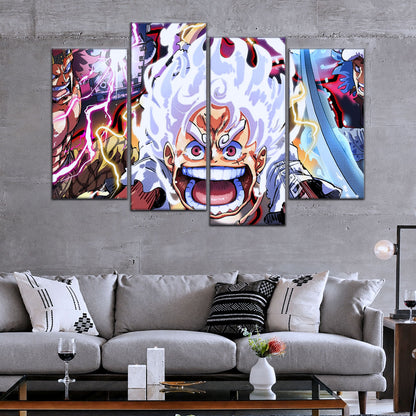 One Piece Canvas Wall Art - OP5058 - Luffy Gear 5 - Trafalgar Law - Eustass Kid