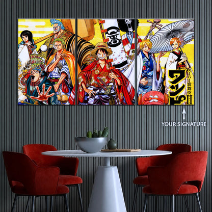 One Piece Canvas Wall Art - OP5063 - Straw Hat Crew featuring - Monkey D. Luffy - Roronoa Zoro
