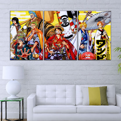 One Piece Canvas Wall Art - OP5063 - Straw Hat Crew featuring - Monkey D. Luffy - Roronoa Zoro