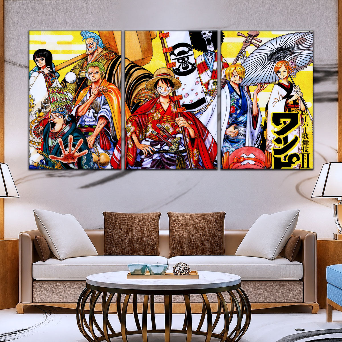 One Piece Canvas Wall Art - OP5063 - Straw Hat Crew featuring - Monkey D. Luffy - Roronoa Zoro