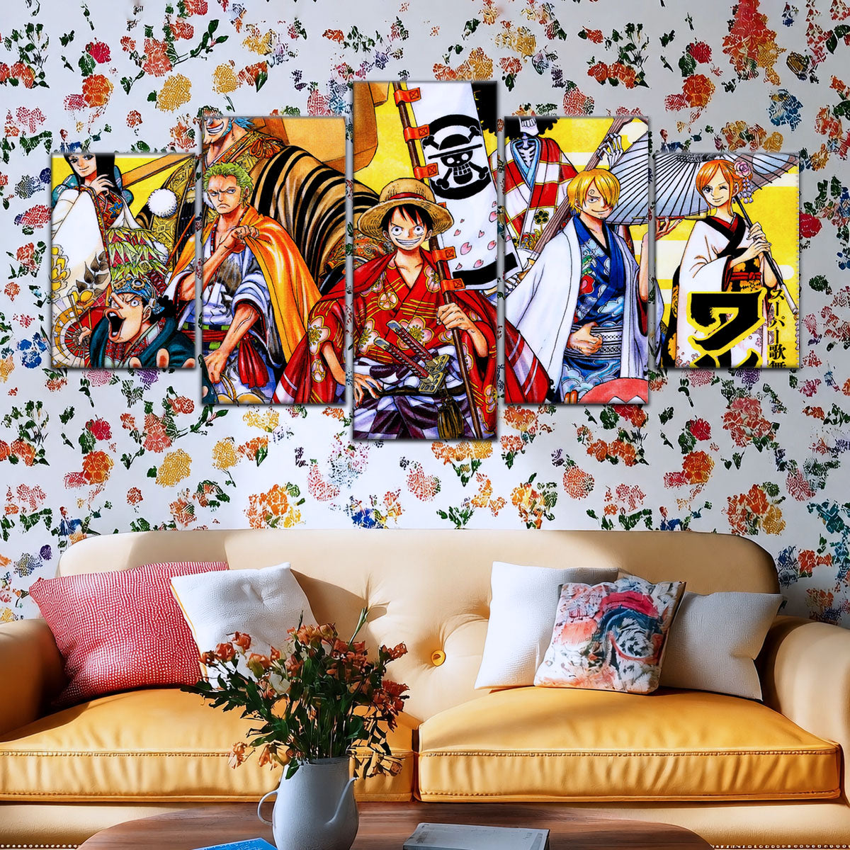 One Piece Canvas Wall Art - OP5063 - Straw Hat Crew featuring - Monkey D. Luffy - Roronoa Zoro