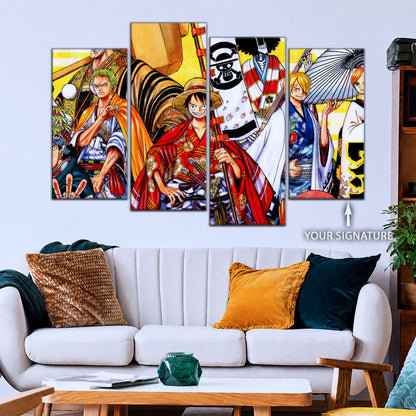 One Piece Canvas Wall Art - OP5063 - Straw Hat Crew featuring - Monkey D. Luffy - Roronoa Zoro