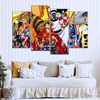One Piece Canvas Wall Art - OP5063 - Straw Hat Crew featuring - Monkey D. Luffy - Roronoa Zoro