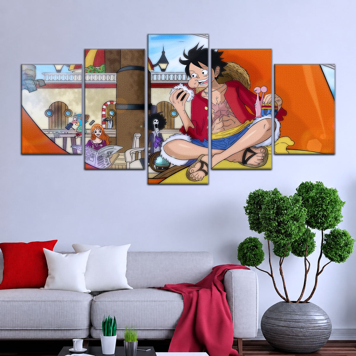 One Piece Canvas Wall Art - OP5064 - Straw Hat Crew featuring Luffy