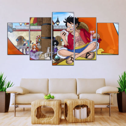 One Piece Canvas Wall Art - OP5064 - Straw Hat Crew featuring Luffy