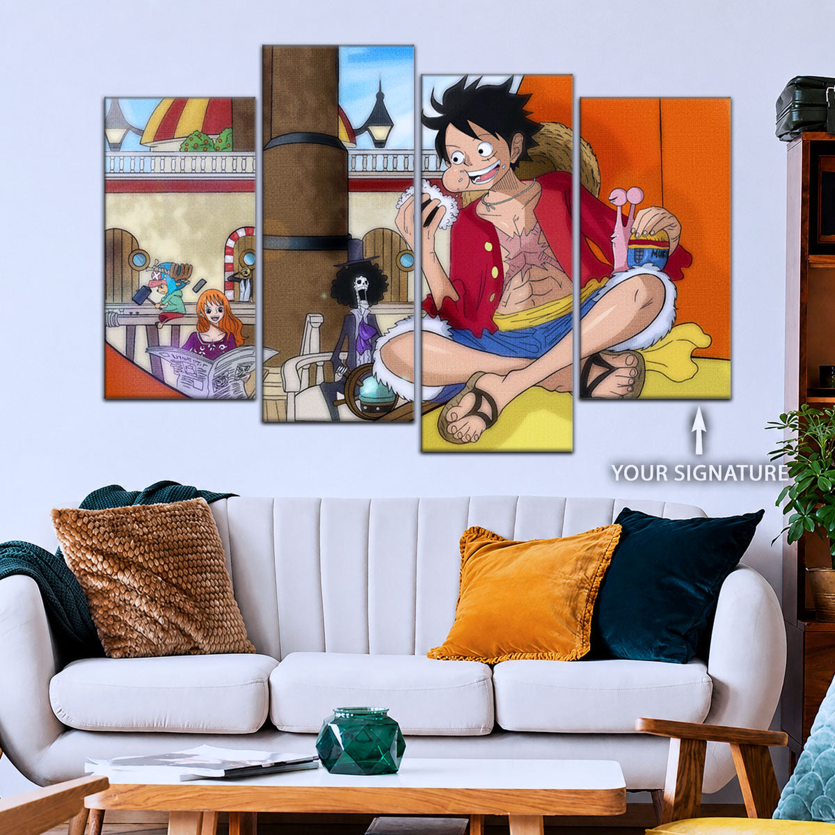 One Piece Canvas Wall Art - OP5064 - Straw Hat Crew featuring Luffy