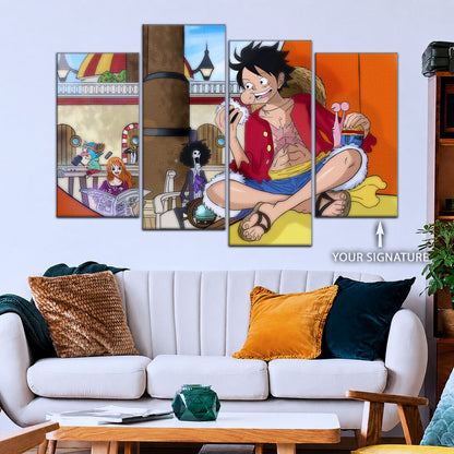 One Piece Canvas Wall Art - OP5064 - Straw Hat Crew featuring Luffy