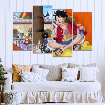 One Piece Canvas Wall Art - OP5064 - Straw Hat Crew featuring Luffy