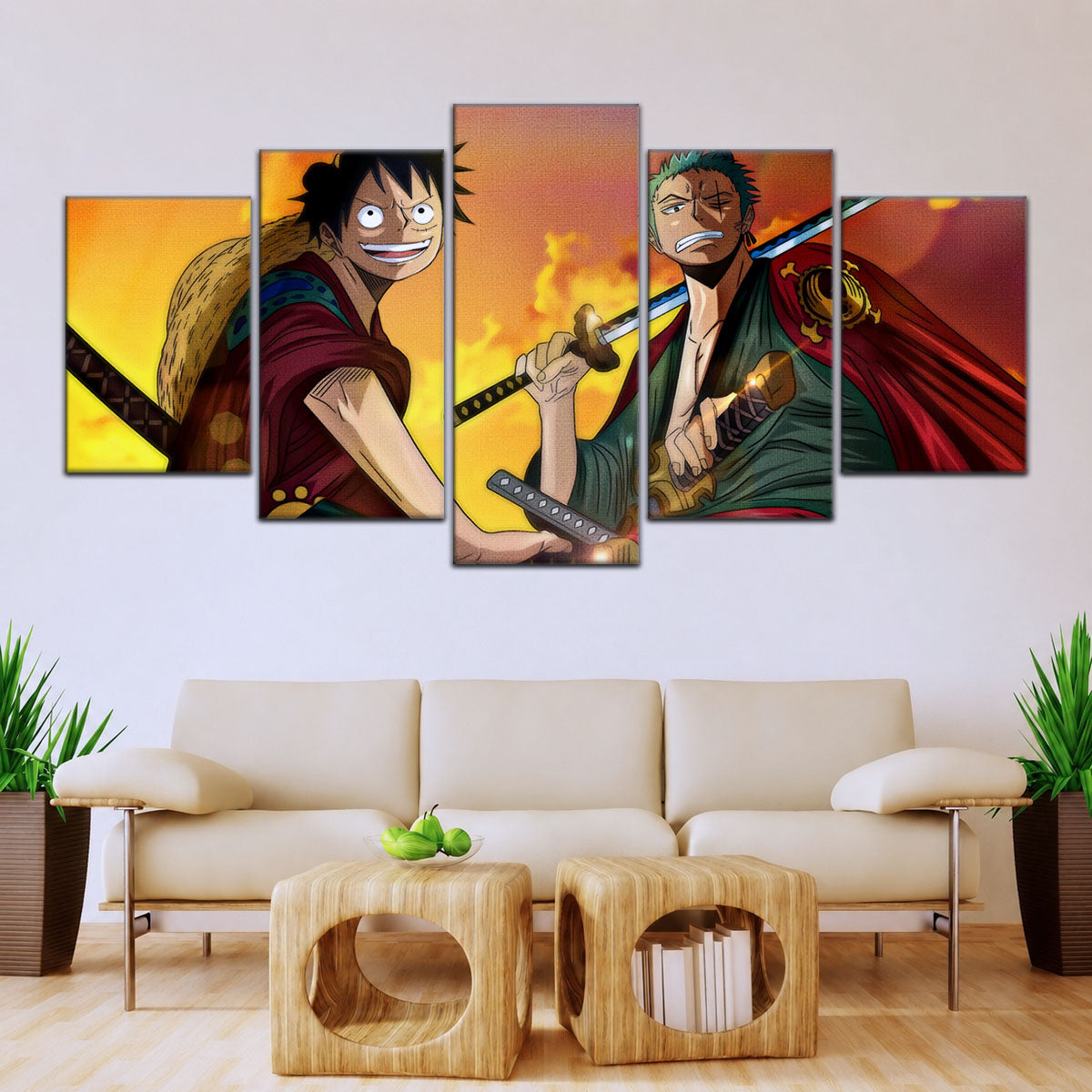 One Piece Wano Arc Canvas Wall Art - OP5065 - Monkey D. Luffy - Roronoa Zoro