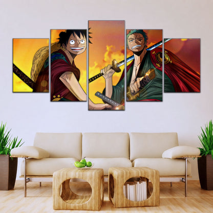 One Piece Wano Arc Canvas Wall Art - OP5065 - Monkey D. Luffy - Roronoa Zoro