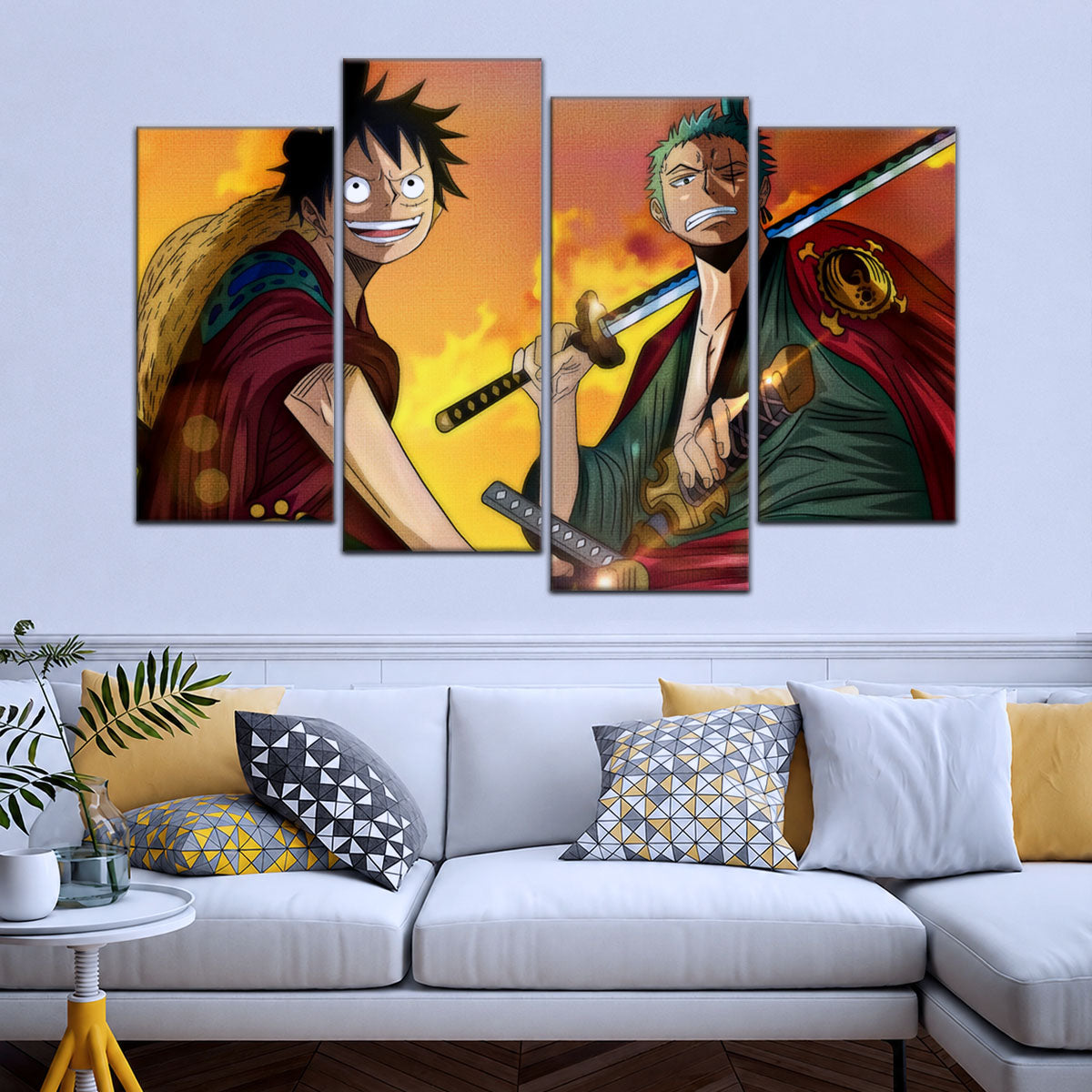 One Piece Wano Arc Canvas Wall Art - OP5065 - Monkey D. Luffy - Roronoa Zoro