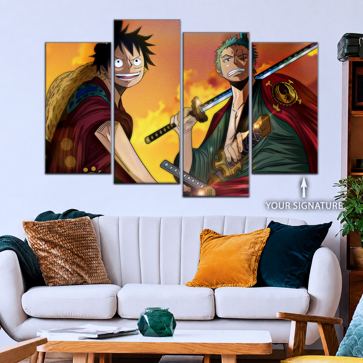 One Piece Wano Arc Canvas Wall Art - OP5065 - Monkey D. Luffy - Roronoa Zoro