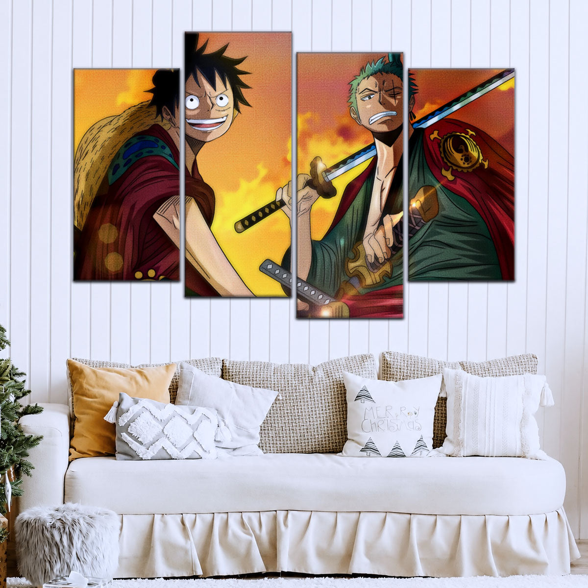 One Piece Wano Arc Canvas Wall Art - OP5065 - Monkey D. Luffy - Roronoa Zoro