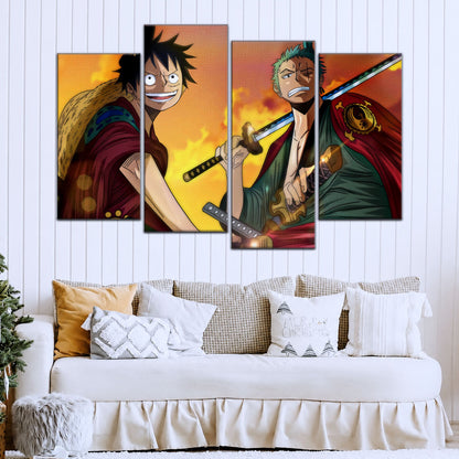 One Piece Wano Arc Canvas Wall Art - OP5065 - Monkey D. Luffy - Roronoa Zoro