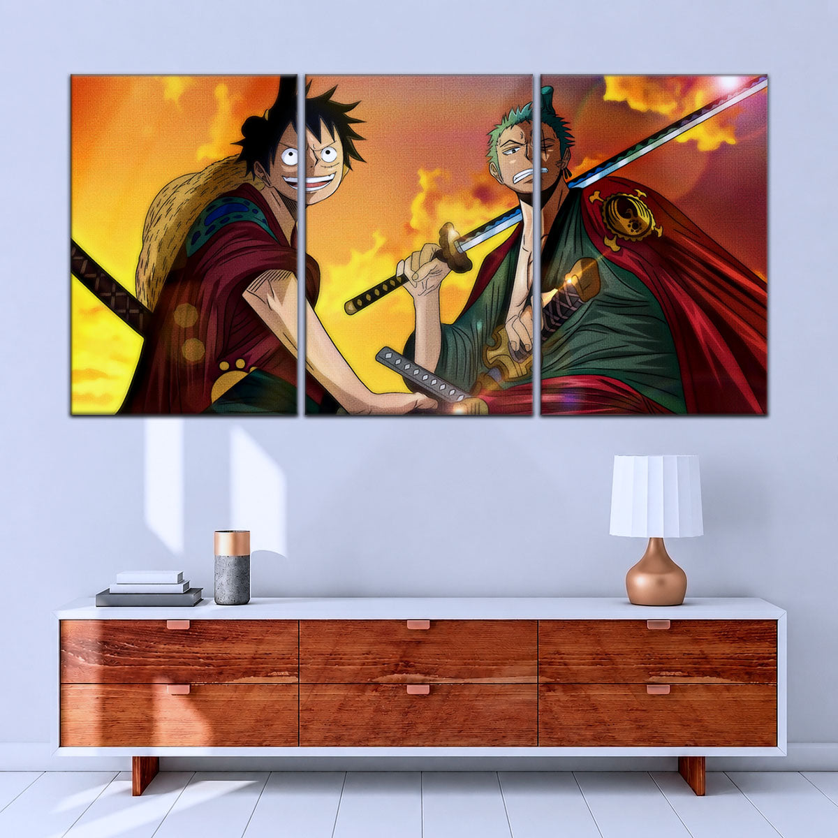 One Piece Wano Arc Canvas Wall Art - OP5065 - Monkey D. Luffy - Roronoa Zoro