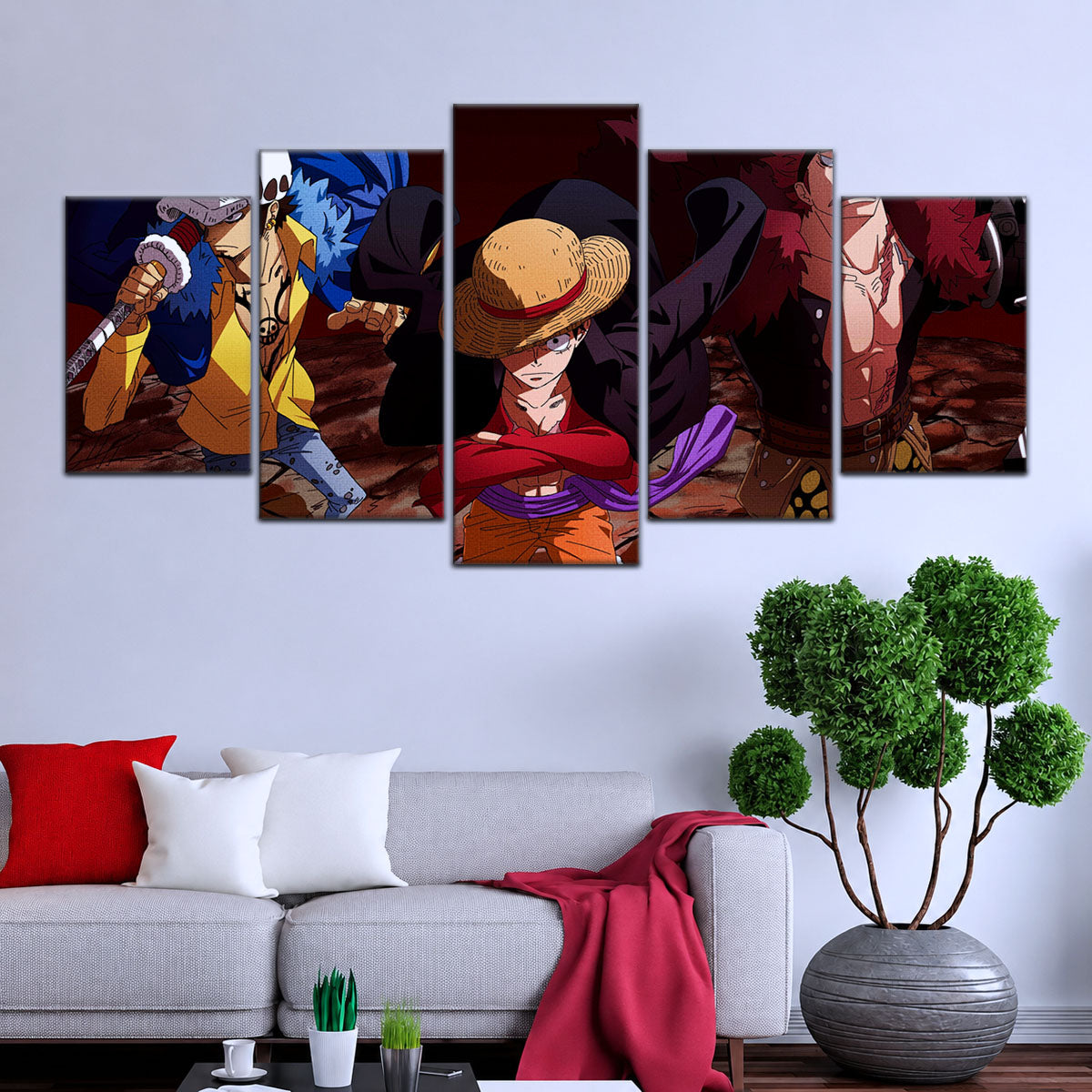 One Piece Canvas Wall Art - OP5066 - Monkey D. Luffy - Trafalgar Law - Eustass Kid