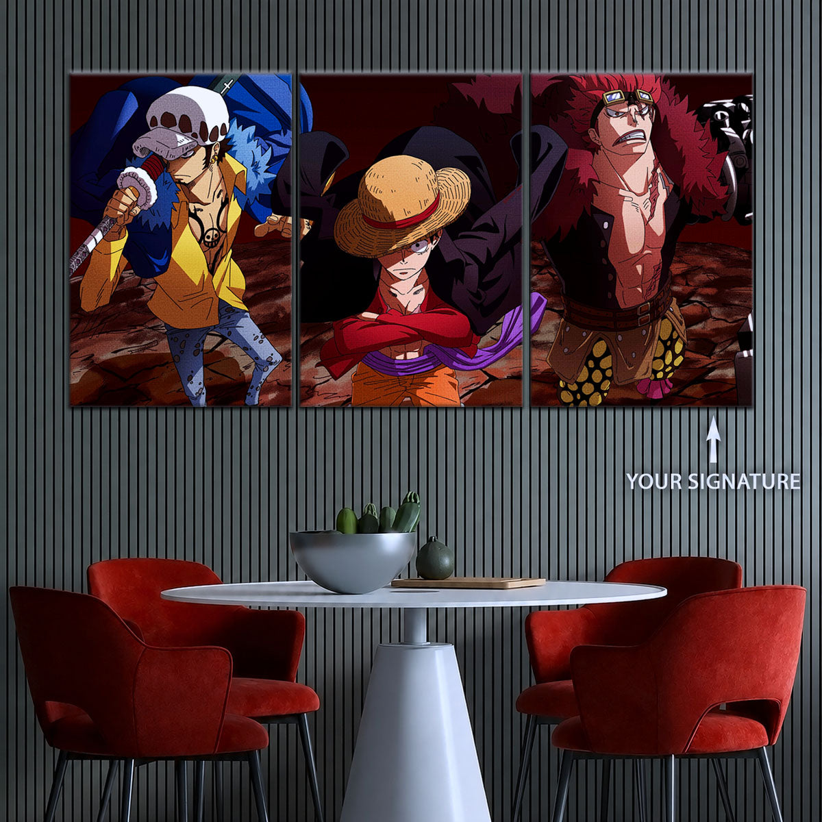 One Piece Canvas Wall Art - OP5066 - Monkey D. Luffy - Trafalgar Law - Eustass Kid
